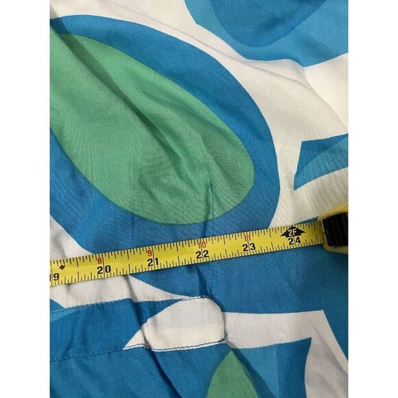 Casual Living Kimono Sleeve Tunic Shirt Women 0X/1X Blue And Green Coastal Wear - Picture 9 of 11